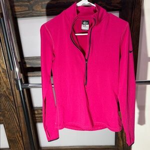 Nike Women's Fuchsia Long Sleeve Half-Zip Top